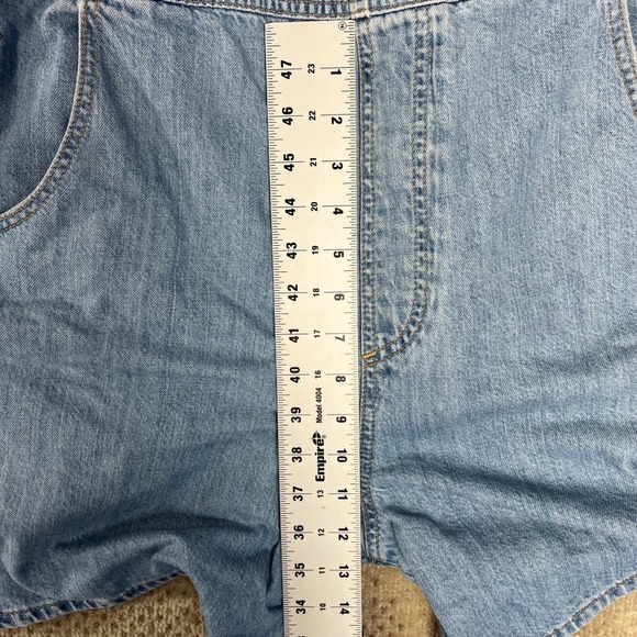 Levis Two Horse Brand Denim Shortalls Overalls Light Wash Cotton Womens XL - Picture 8 of 10